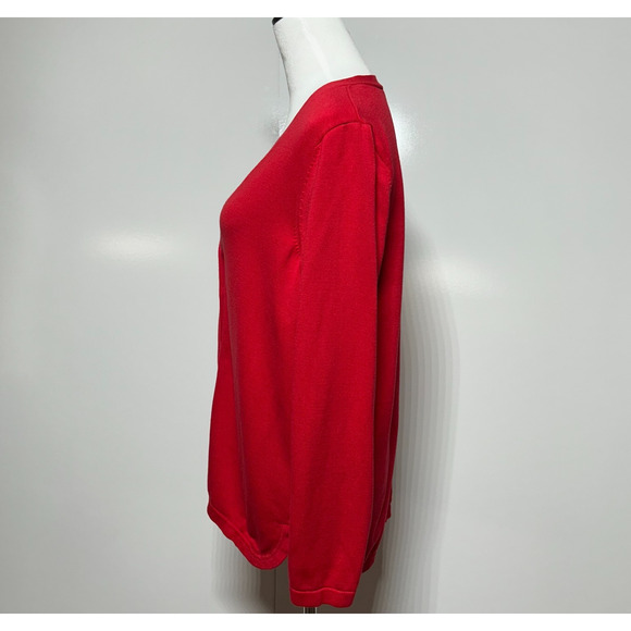 Talbots Cardigan Womens Large Red Button Front Rayon Blend Sweater Career Preppy - Picture 5 of 10